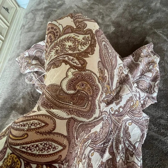 Intermix Carolina Paisley Silk Chiffon Top size S - Picture 14 of 16
